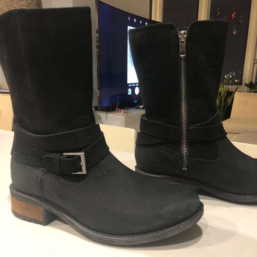 Suede/Leather Black Ugg “Kiings” Boots